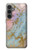 W3717 Rose Gold Blue Pastel Marble Graphic Printed Hard Case and Leather Flip Case For Samsung Galaxy S23 FE