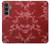 W3817 Red Floral Cherry blossom Pattern Hard Case and Leather Flip Case For Samsung Galaxy S23 FE