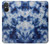 W3439 Fabric Indigo Tie Dye Hard Case and Leather Flip Case For Sony Xperia 5 V