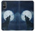 W3693 Grim White Wolf Full Moon Hard Case and Leather Flip Case For Sony Xperia 5 V
