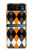 W3421 Black Orange White Argyle Plaid Hard Case and Leather Flip Case For Motorola Razr 40