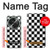 W1611 Black and White Check Chess Board Hard Case and Leather Flip Case For OnePlus OPEN