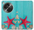 W3428 Aqua Wood Starfish Shell Hard Case and Leather Flip Case For OnePlus OPEN