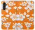 W2245 Hawaiian Hibiscus Orange Pattern Hard Case and Leather Flip Case For Samsung Galaxy A05s