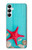 W3428 Aqua Wood Starfish Shell Hard Case and Leather Flip Case For Samsung Galaxy A05s