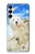 W3794 Arctic Polar Bear and Seal Paint Hard Case and Leather Flip Case For Samsung Galaxy A05s