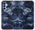 W2959 Navy Blue Camo Camouflage Hard Case and Leather Flip Case For Samsung Galaxy A15 5G