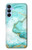 W3399 Green Marble Graphic Print Hard Case and Leather Flip Case For Samsung Galaxy A15 5G