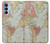 W3418 Vintage World Map Hard Case and Leather Flip Case For Samsung Galaxy A15 5G