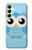 W3029 Cute Blue Owl Hard Case and Leather Flip Case For Samsung Galaxy A25 5G