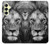 W3372 Lion Face Hard Case and Leather Flip Case For Samsung Galaxy A25 5G