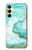 W3399 Green Marble Graphic Print Hard Case and Leather Flip Case For Samsung Galaxy A25 5G