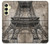 W3416 Eiffel Tower Blueprint Hard Case and Leather Flip Case For Samsung Galaxy A25 5G