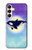 W3807 Killer Whale Orca Moon Pastel Fantasy Hard Case and Leather Flip Case For Samsung Galaxy A25 5G