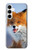 W0417 Fox Hard Case and Leather Flip Case For Samsung Galaxy A35 5G