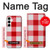 W3535 Red Gingham Hard Case and Leather Flip Case For Samsung Galaxy A35 5G