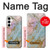 W3717 Rose Gold Blue Pastel Marble Graphic Printed Hard Case and Leather Flip Case For Samsung Galaxy A35 5G