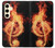 W0493 Music Note Burn Hard Case and Leather Flip Case For Samsung Galaxy S24