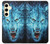 W0752 Blue Fire Grim Wolf Hard Case and Leather Flip Case For Samsung Galaxy S24