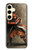 W0796 Japan Red Samurai Hard Case and Leather Flip Case For Samsung Galaxy S24