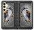 W0855 Eagle Metal Hard Case and Leather Flip Case For Samsung Galaxy S24