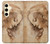 W1045 Leonardo da Vinci Woman's Head Hard Case and Leather Flip Case For Samsung Galaxy S24