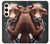 W1271 Crazy Cow Hard Case and Leather Flip Case For Samsung Galaxy S24