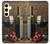 W1316 Grapes Bottle and Glass of Red Wine Hard Case and Leather Flip Case For Samsung Galaxy S24