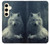 W1516 White Wolf Hard Case and Leather Flip Case For Samsung Galaxy S24