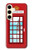 W2059 England British Telephone Box Minimalist Hard Case and Leather Flip Case For Samsung Galaxy S24