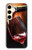 W2396 Red Wine Bottle And Glass Hard Case and Leather Flip Case For Samsung Galaxy S24