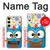 W2521 Cute Nerd Owl Cartoon Hard Case and Leather Flip Case For Samsung Galaxy S24