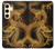 W2804 Chinese Gold Dragon Printed Hard Case and Leather Flip Case For Samsung Galaxy S24