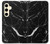 W2895 Black Marble Graphic Printed Hard Case and Leather Flip Case For Samsung Galaxy S24
