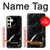 W2895 Black Marble Graphic Printed Hard Case and Leather Flip Case For Samsung Galaxy S24