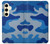 W2958 Army Blue Camo Camouflage Hard Case and Leather Flip Case For Samsung Galaxy S24