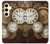 W3172 Gold Clock Live Hard Case and Leather Flip Case For Samsung Galaxy S24