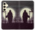 W3262 Grim Reaper Night Moon Cemetery Hard Case and Leather Flip Case For Samsung Galaxy S24