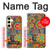 W3272 Colorful Pattern Hard Case and Leather Flip Case For Samsung Galaxy S24