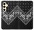 W3363 Bandana Black Pattern Hard Case and Leather Flip Case For Samsung Galaxy S24