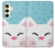 W3542 Cute Cat Cartoon Hard Case and Leather Flip Case For Samsung Galaxy S24