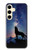 W3555 Wolf Howling Million Star Hard Case and Leather Flip Case For Samsung Galaxy S24