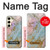 W3717 Rose Gold Blue Pastel Marble Graphic Printed Hard Case and Leather Flip Case For Samsung Galaxy S24