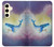 W3802 Dream Whale Pastel Fantasy Hard Case and Leather Flip Case For Samsung Galaxy S24