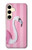 W3805 Flamingo Pink Pastel Hard Case and Leather Flip Case For Samsung Galaxy S24