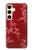 W3817 Red Floral Cherry blossom Pattern Hard Case and Leather Flip Case For Samsung Galaxy S24