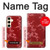 W3817 Red Floral Cherry blossom Pattern Hard Case and Leather Flip Case For Samsung Galaxy S24