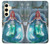 W3911 Cute Little Mermaid Aqua Spa Hard Case and Leather Flip Case For Samsung Galaxy S24