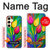 W3926 Colorful Tulip Oil Painting Hard Case and Leather Flip Case For Samsung Galaxy S24