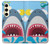 W3947 Shark Helicopter Cartoon Hard Case and Leather Flip Case For Samsung Galaxy S24